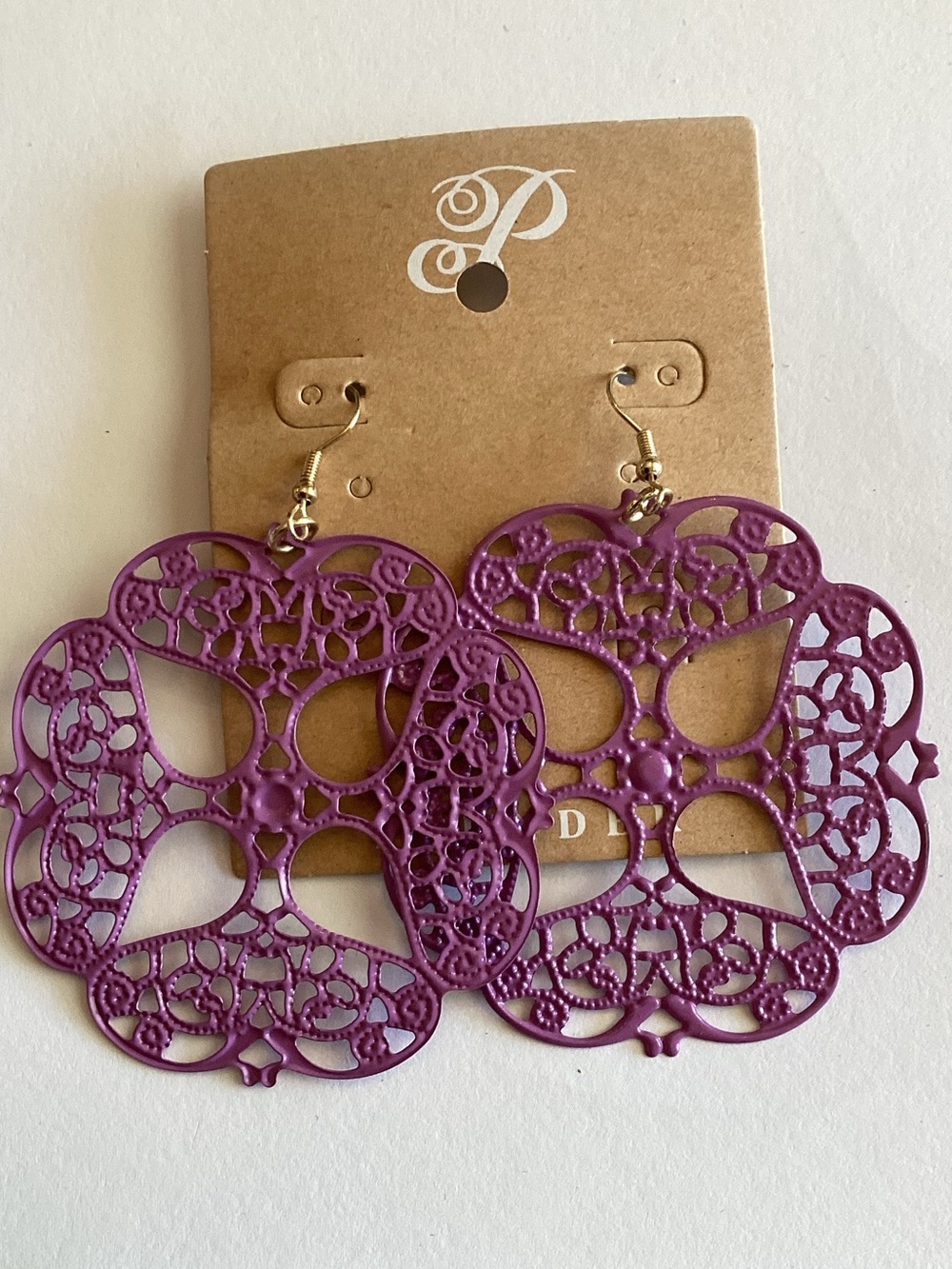 Plunder Purple Filigree‎  Earrings
